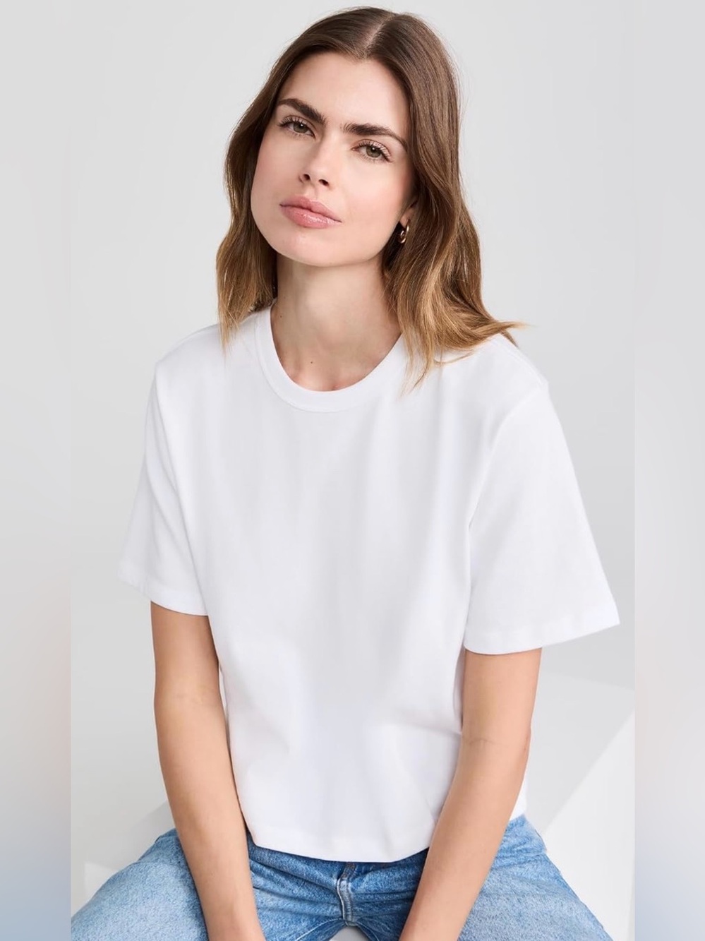AYR The Practice Tee White Ribbed T-Shirt Size Medium
